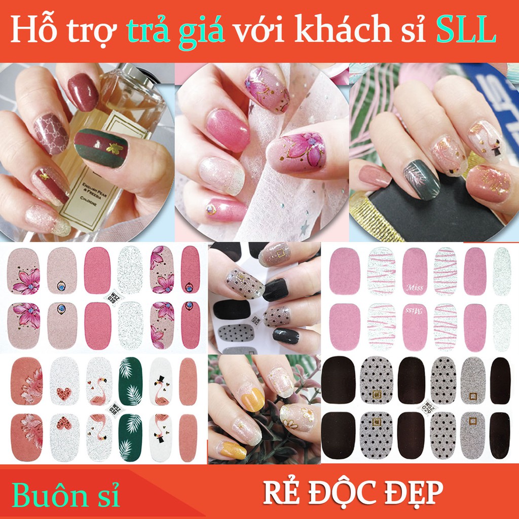 40 mẫu dán móng tay nail nhũ nạm vàng N09 mix mẫu