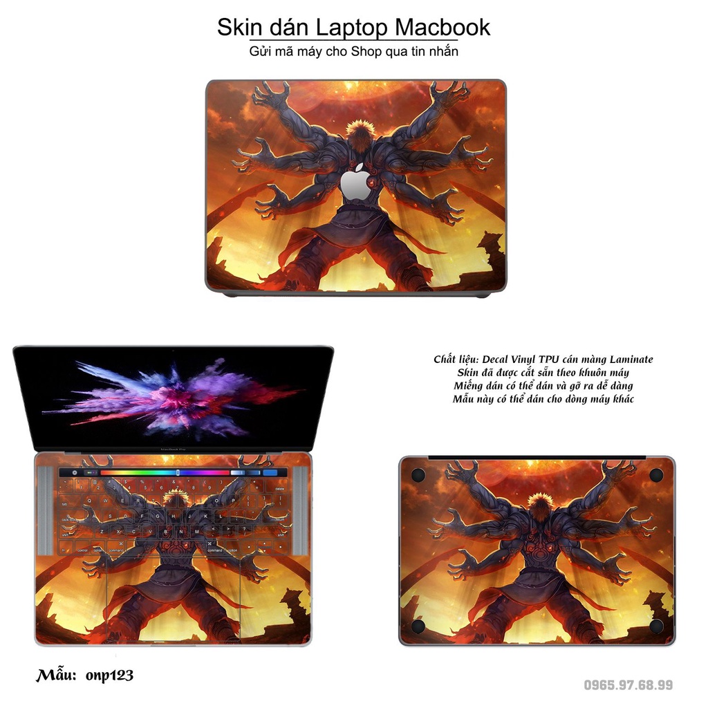 Skin dán Macbook mẫu One Piece (đã cắt sẵn, inbox mã máy cho shop)