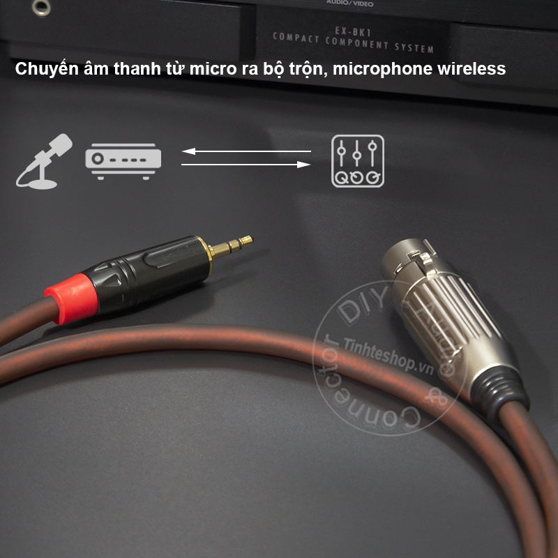 Cáp micro 3.5 ra XLR cái balanced DIY 0.5M đến 5M cắm cho Micro Mixer