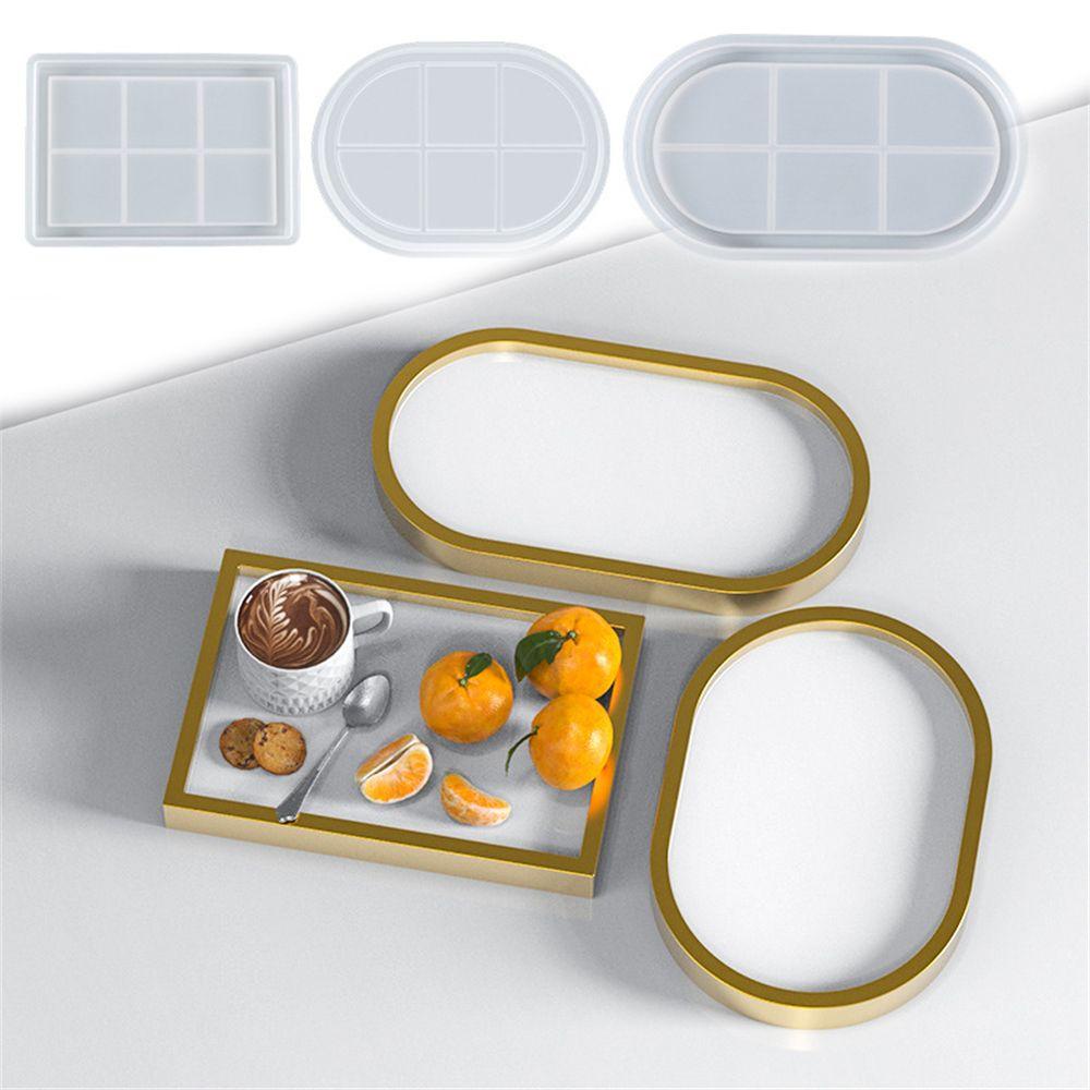 Khuôn Silicone Hình Chữ Nhật / Oval Làm Giá Đỡ DIY