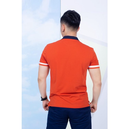 Áo Polo Nam Cổ Dệt Phối Màu Cam Cháy PL0S126 | BigBuy360 - bigbuy360.vn