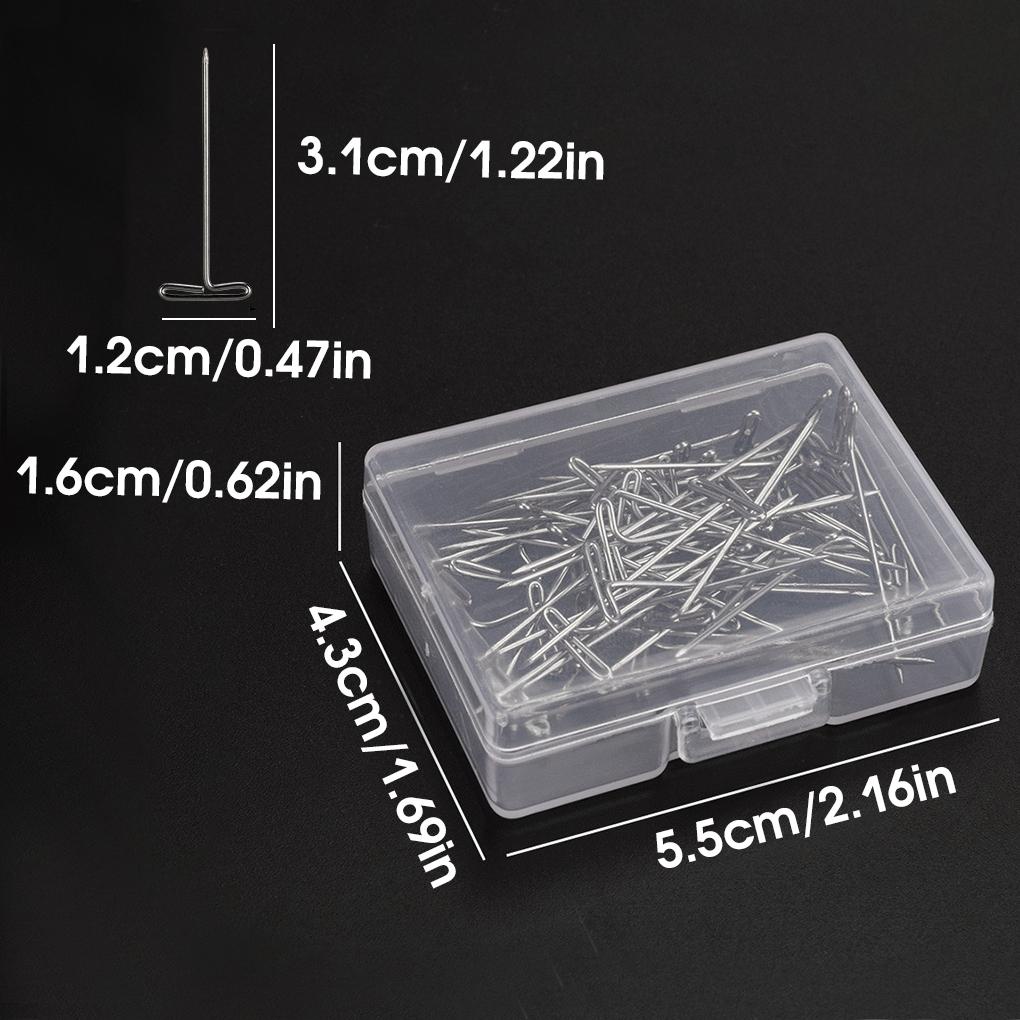 Bộ 50 Đầu Nối Tóc Giả Hình Chữ T Bằng Nhựa Kèm Hộp Đựng Tiện Dụng