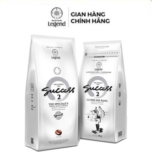 [Pha Máy] Combo 2 Bịch Cà phê Hạt Mộc Legend Success 2 - Trung Nguyên Legend - Arabica, Robusta (Gói 1 kg)