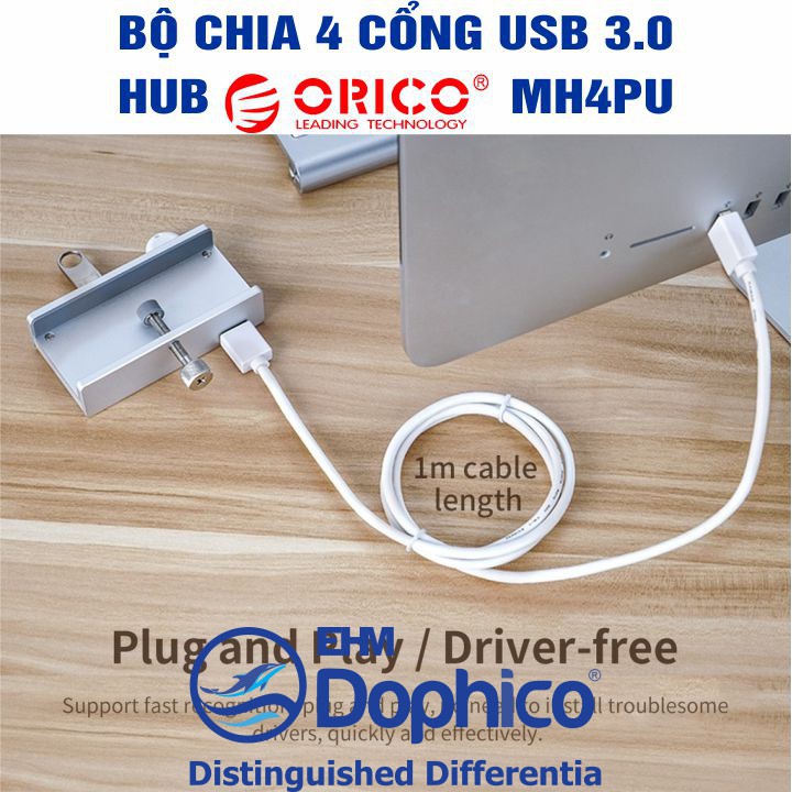 Bộ chia 4 cổng USB 3.0 – Hub Orico MH4PU – Chính Hãng – Bảo hành 12 tháng – USB3.0 Four – Port Hub