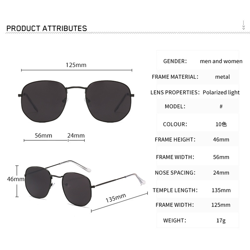 Kính Mát Gọng Lục Giác Thời Trang Vintage 9900-4900 Độc Đáo