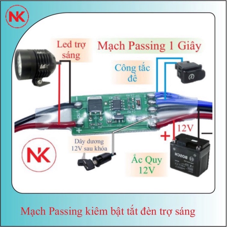 Mạch passing 1s kiêm bật tắt đèn trợ sáng Passing1s