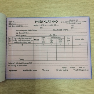 COMBO 5 QUYỂN Phiếu xuất kho A5 2 liên (13x19cm) LOẠI DÀY ĐẸP
