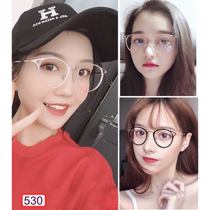 MẮT KÍNH GỌNG CÂN FORM TRÒN 530 CHÂN KIM VÀNG HOT TREND | BigBuy360 - bigbuy360.vn