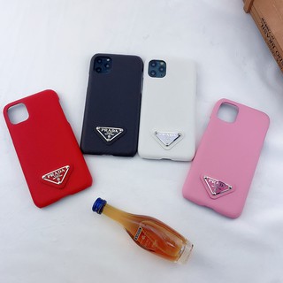 Prada Mobile Phone Case Apple Protective Cover Simple Logo Leather Case For iPhone11 11Pro 11ProMAX iPhone7 / 8 / SE2020 7plus 8plus Fashion Trend X XR XSMAX Drop Resistant