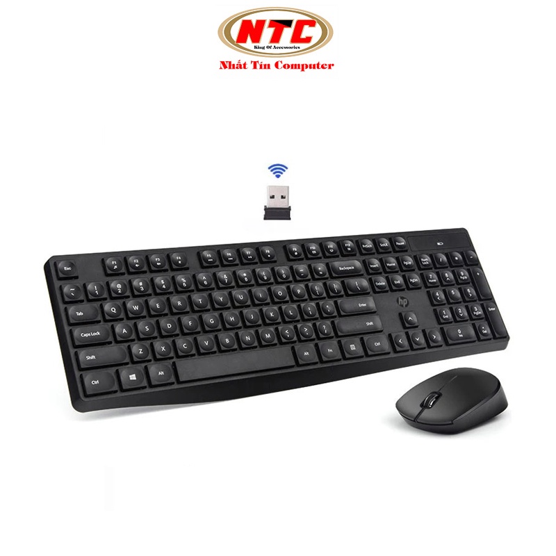 Bộ phím và chuột wireless HP CS10 bấm cực êm - thích hợp văn phòng và chơi game (Đen)