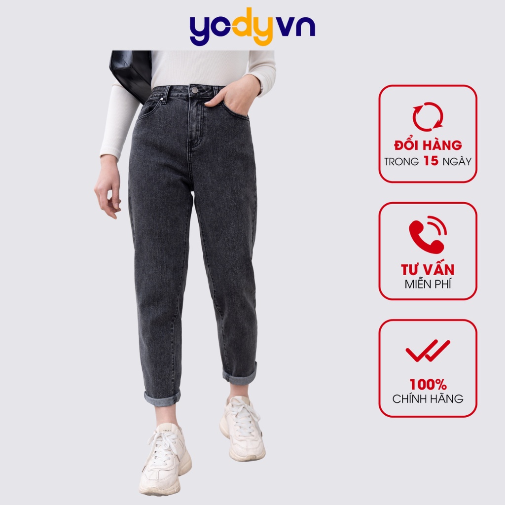 Quần Jeans nữ YODY dáng Baggy vải bò, xuất xin, ống côn, cá tính trẻ trung co dãn 4 chiều QJN3126