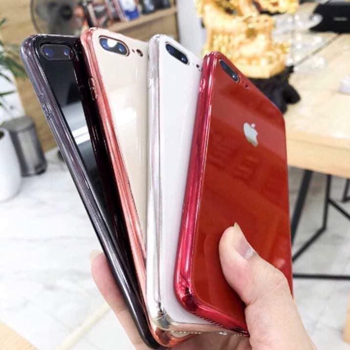 Ốp Lưng Điện Thoại Iphone Kính Cường Lực Viền Dẻo Cùng Màu với lưng máy IPhone 11 xs max X XS 8plus 7plus 8 7 6plus 6s 6