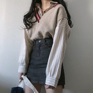 Set áo gile len và sơmi