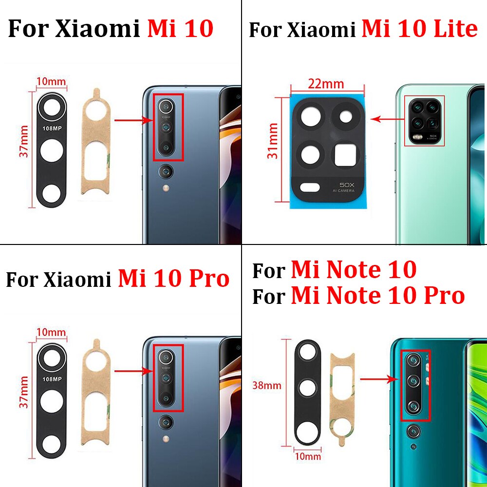 Ốp Điện Thoại Mặt Kính Có Miếng Dán Bảo Vệ Camera Cho Xiaomi Mi 10T 10 9 9T Se Note 10 Pro Note10 Lite Poco X3