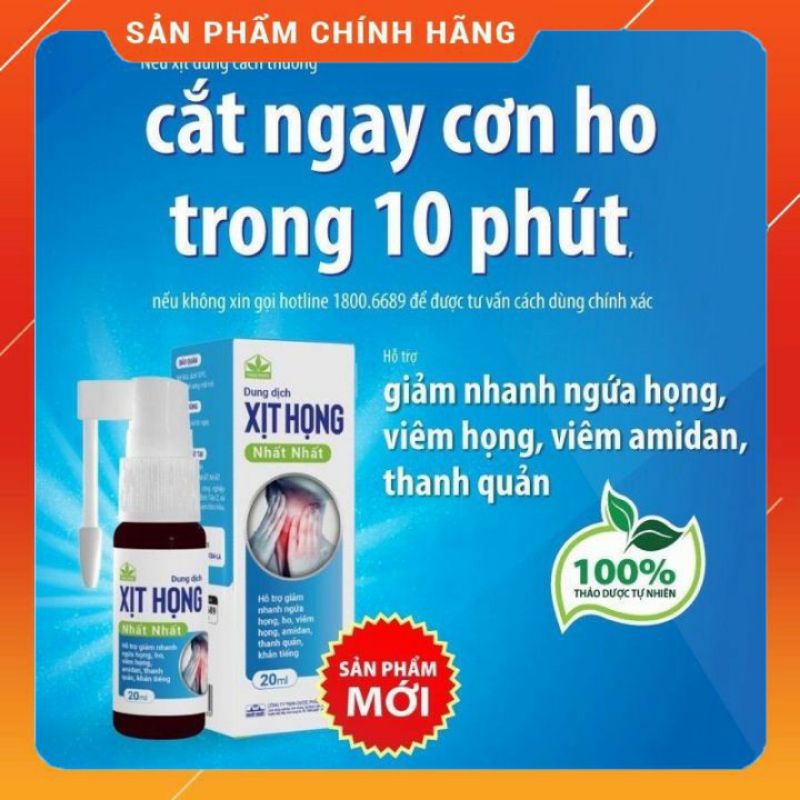 Xịt Họng NHẤT NHẤT Hỗ Trợ Giảm Ho Ngứa Họng, Khản Tiếng, Viêm họng