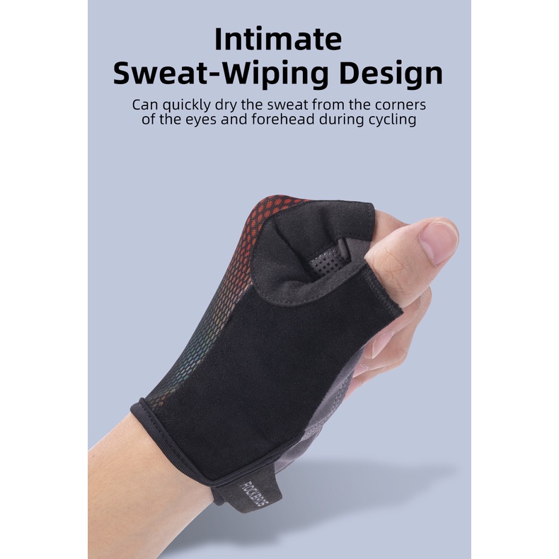 Rockbros Đôi Găng Tay Hở Ngón Thoáng Khí Chống Trượt Khi Đi Xe Máy