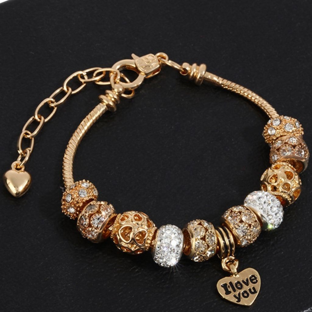 Lắc tay không gỉ Lux Jewelry, vòng tay pan mềm mạ vàng hồng - LUX779