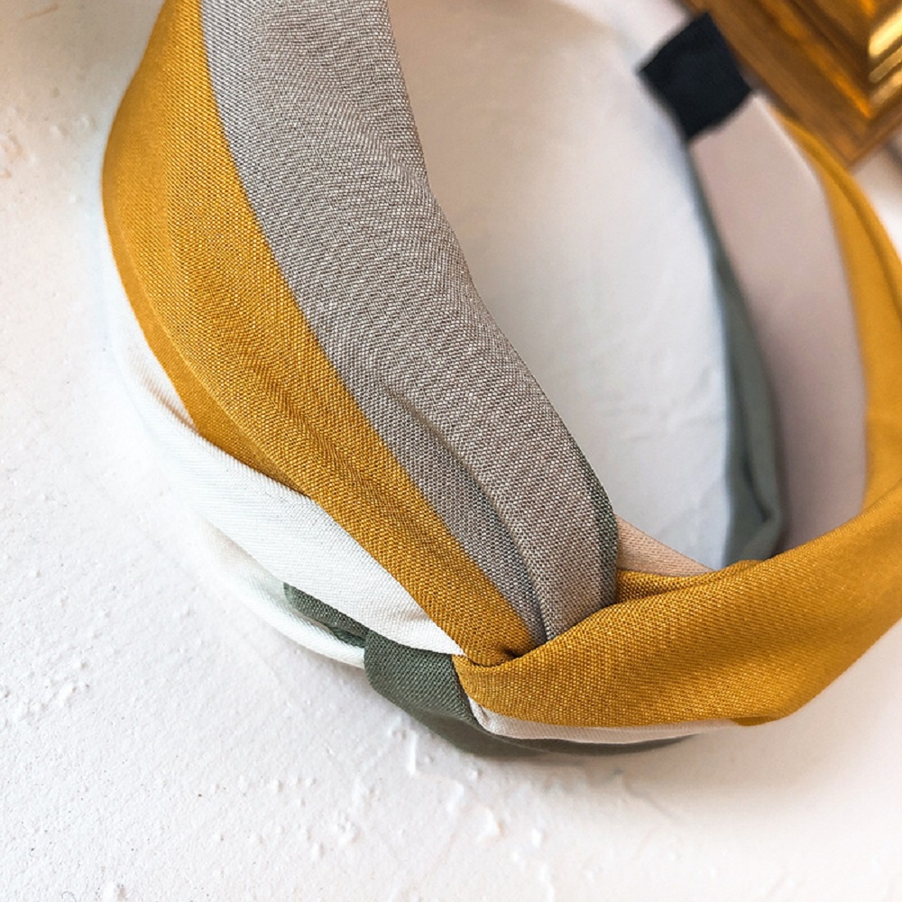 Băng Đô Cài Tóc Bản Rộng Họa Tiết Kẻ Sọc Nhiều Màu Chống Trượt Thời Trang Cho Nữ