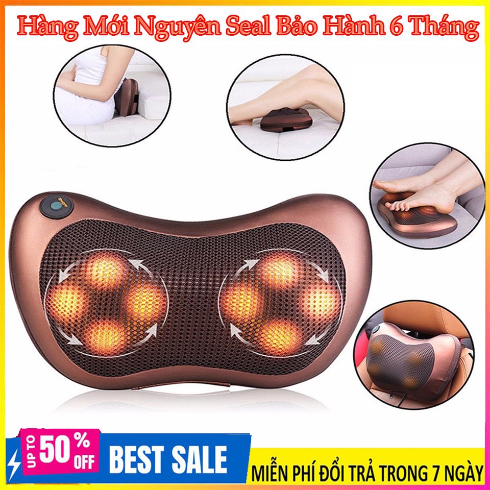 Máy Massage Toàn Thân Dạng Gối Loại 8 Bi, Gối Massage 2 Chiều 3 Cấp Độ Có Hồng Ngoại.