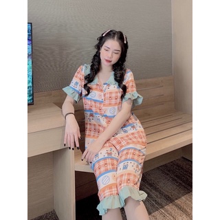 Bộ đồ ngủ Pỵama lụa Mango mặc nhà -Bộ Lụa bận nhà tiểu thư không nhăn