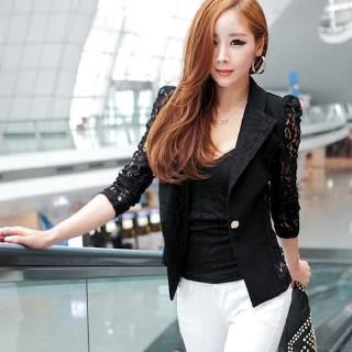 Áo khoác blazer ren ôm dáng thời trang dành cho nữ