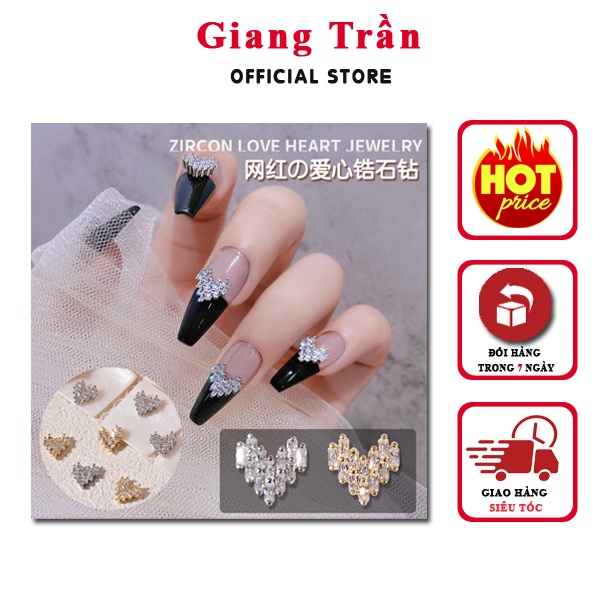 Charm trái tim, charm nail gắn móng đẹp xinh sang chảnh 2022