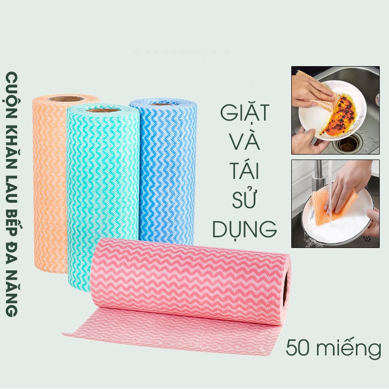 Cuộn khăn lau đa năng homeeasy- 50 miếng an toàn vệ sinh 1434