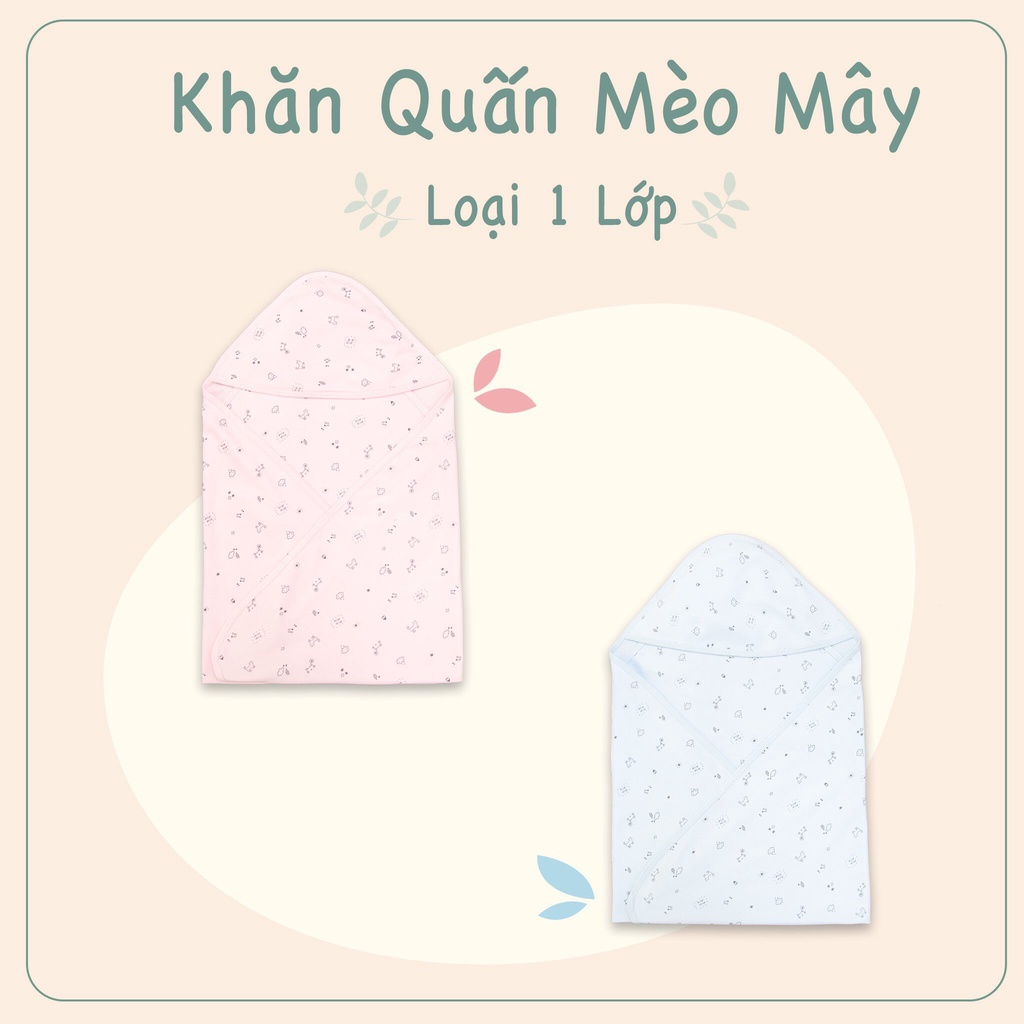 Tấm Quấn Sơ Sinh 1 Lớp Miomio, dành cho bé trai bé gái chất liệu 100% cotton - Freesize