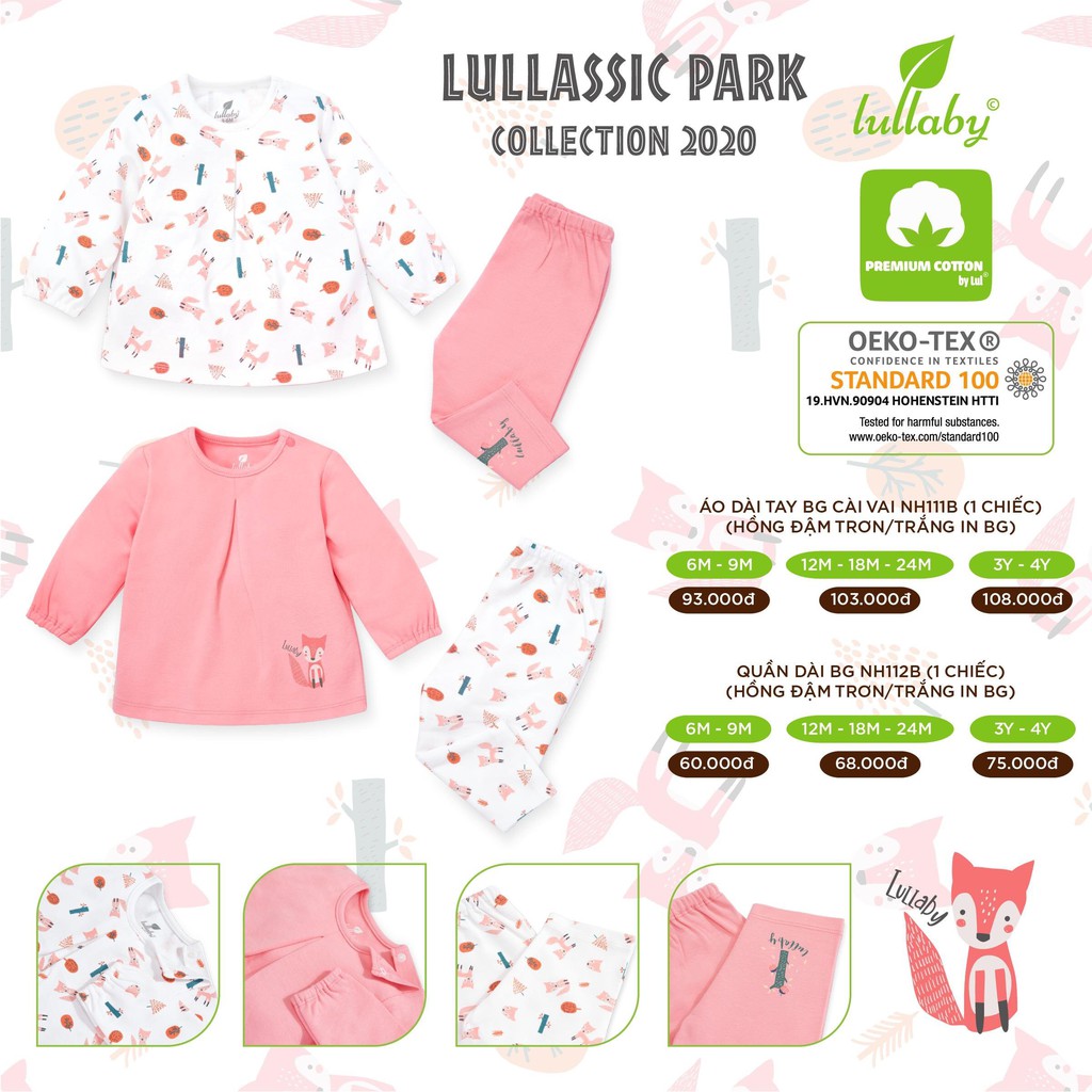 Lullaby- Bộ quần áo nỉ dài tay bé gái Raglan BT ( NH118B )