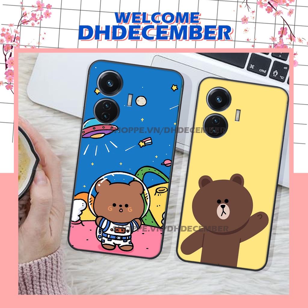 Ốp lưng Vivo Y55 2022 - ỐP BẢO VỆ CAMERA in hình khủng long , gấu nâu xinh xắn, siêu cute  mà còn vô cùng RẺ -ĐẸP