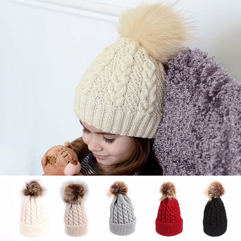 Mũ Len Trùm Tai Màu Sắc Nhã Nhặn Cho Bé 6-36 Tháng Tuổi