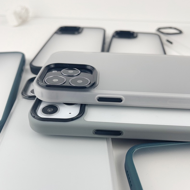 Ốp Điện Thoại Cho iPhone 14 Hàng Mới Sẵn Sàng!! Ốp Điện Thoại Hybrid Nhám + Nút Hợp Kim + Miếng Dán Bảo Vệ Camera Chống Sốc Chống Nhòe Cho iPhone 11 12 13 14 Pro Max