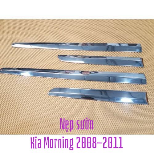 Bộ ốp sườn nẹp sườn Kia Morning 2008-2009-2010-2011 - Mạ Crom Cao cấp