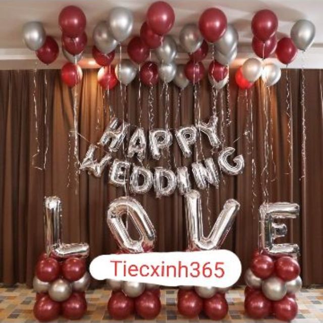 Sét trang trí phòng cưới, tiệc cưới( Tặng bơm + băng keo)