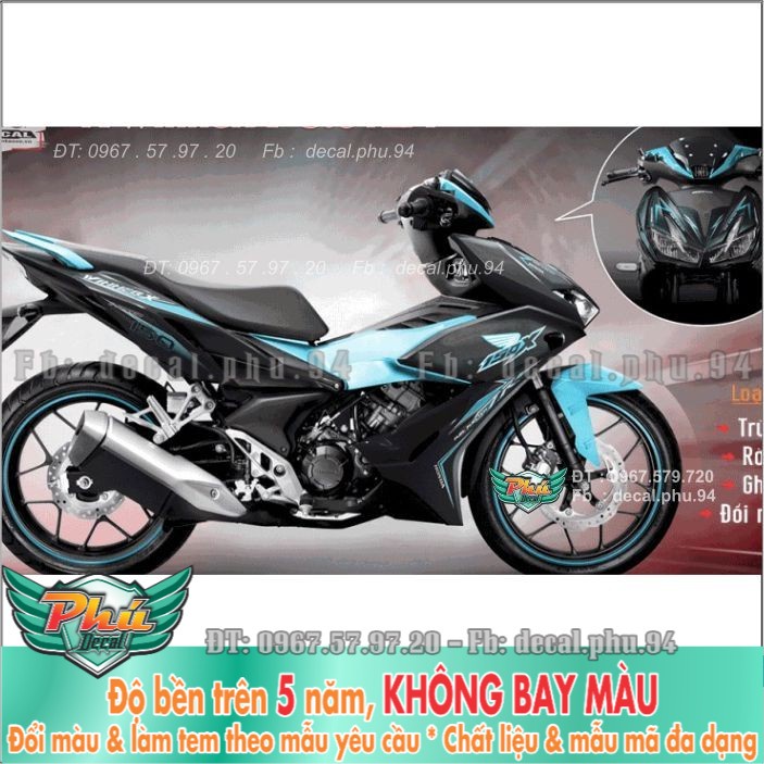 Tem rời Winner X chỉ xanh ngọc đen (B) -1