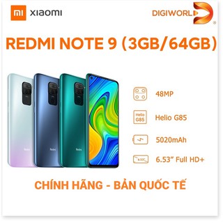 Điện thoại Xiaomi Redmi Note 9 3GB/64GB - Hãng phân phối chính thức