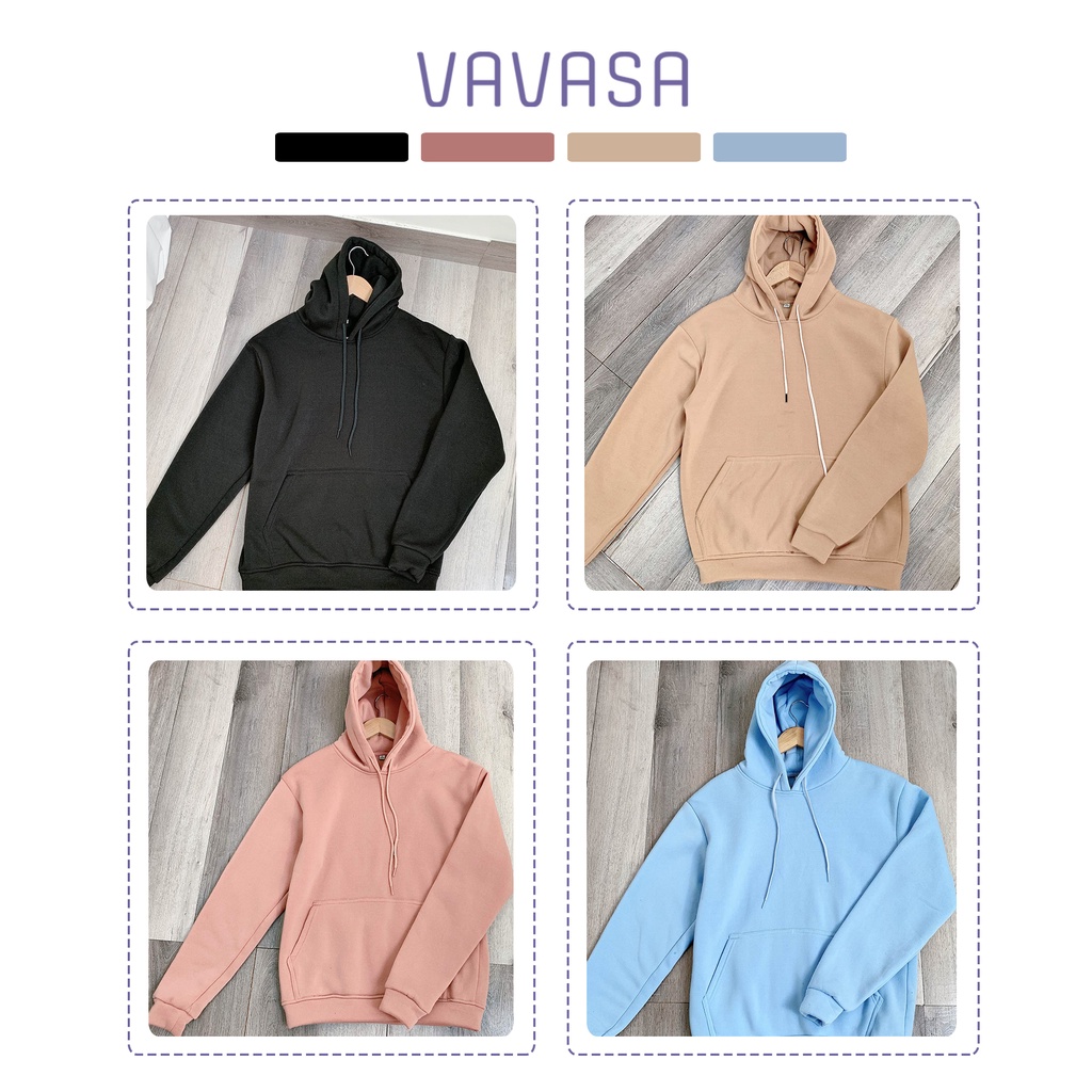Áo hoodie nữ form rộng có dây kéo cute hàn quốc unisex dài tay VAVASA AH06