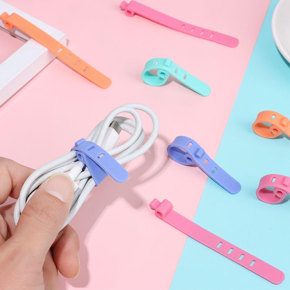 Bộ 5 Dây Quấn Dây Cáp 4 Lỗ Bằng Silicon Tiện Dụng