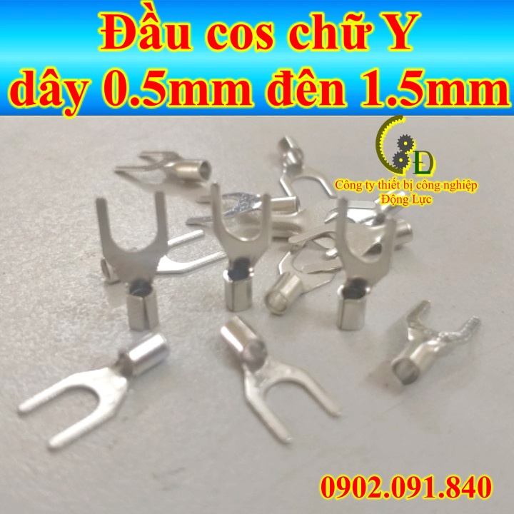 Đầu cos chữ Y trần SNB 1.25-3-4, cosse chẻ chĩa đồng, cốt chỉa chữ U V càng cua bấm nối dây điện 0.5mm 1.5mm