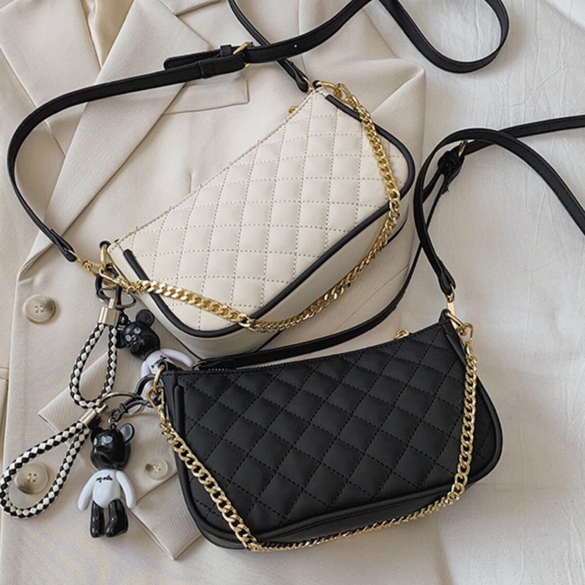 Túi xách nữ đeo chéo đeo vai kẹp nách dây da pha xích thời trang công sở cao cấp giá rẻ