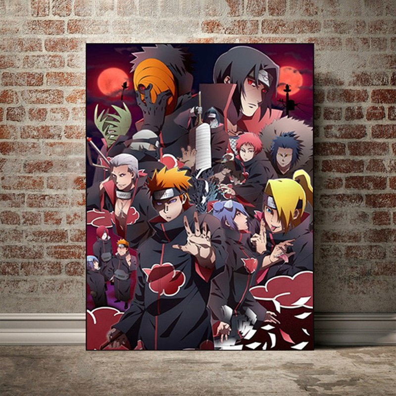 Tranh vải cuốn treo tường họa tiết hoạt hình Naruto