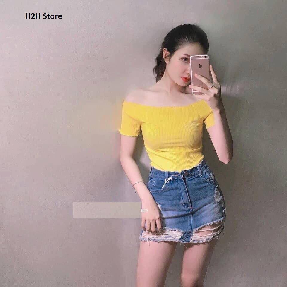 Áo trễ vai tăm mỏng (ảnh thật video)