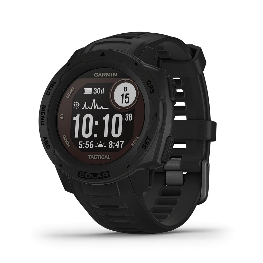 Vòng đeo tay theo dõi sức khỏe Garmin Instinct Solar, Tactical Edition, GPS Watch, Black, SEA_010-02293-45 - Chính Hãng