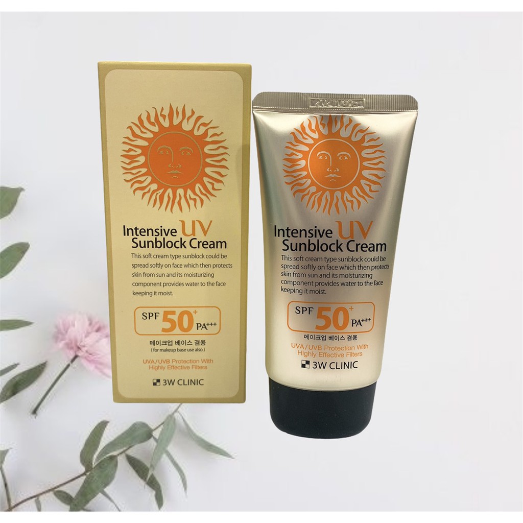 Kem Chống Nắng Vật Lý Intensive Uv Sunblock Cream 3W Clinic SPF 50++