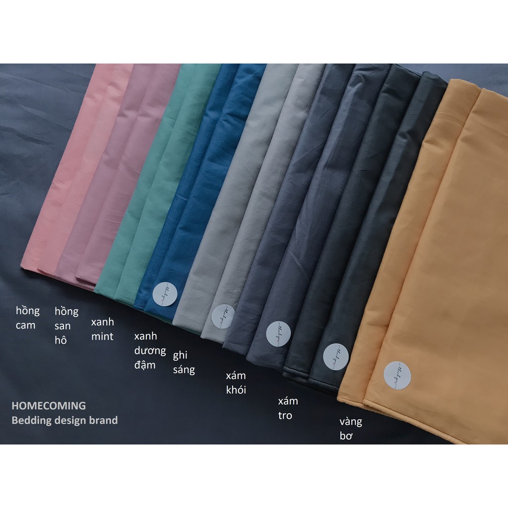 Vỏ gối ôm dài 100% Cotton Hàn màu trơn kích thước 35x100/80x100cm thương hiệu Homecoming