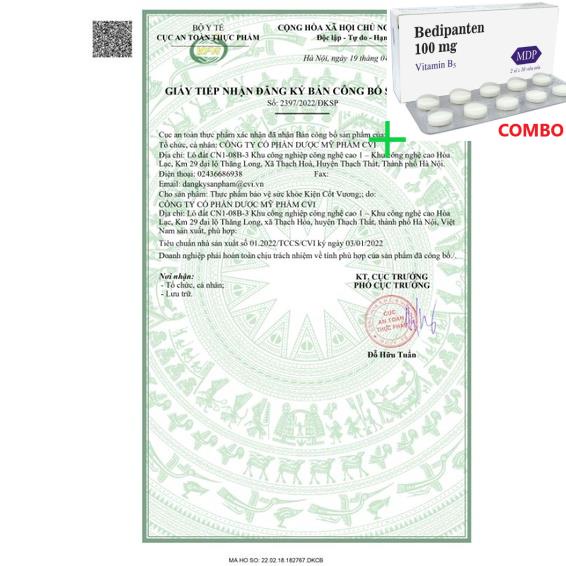 Combo Bedipanten 100mg +  Kiện cốt vương dùng cho người nhức khớp thoái hóa khớp viêm khớp