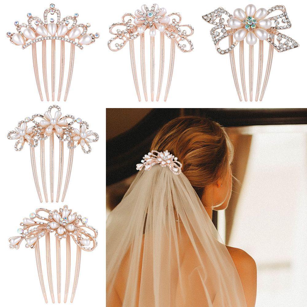 Lược Cài Tóc Cô Dâu Hình Hoa Lá Sang Trọng|Đồ Trang Trí Tóc