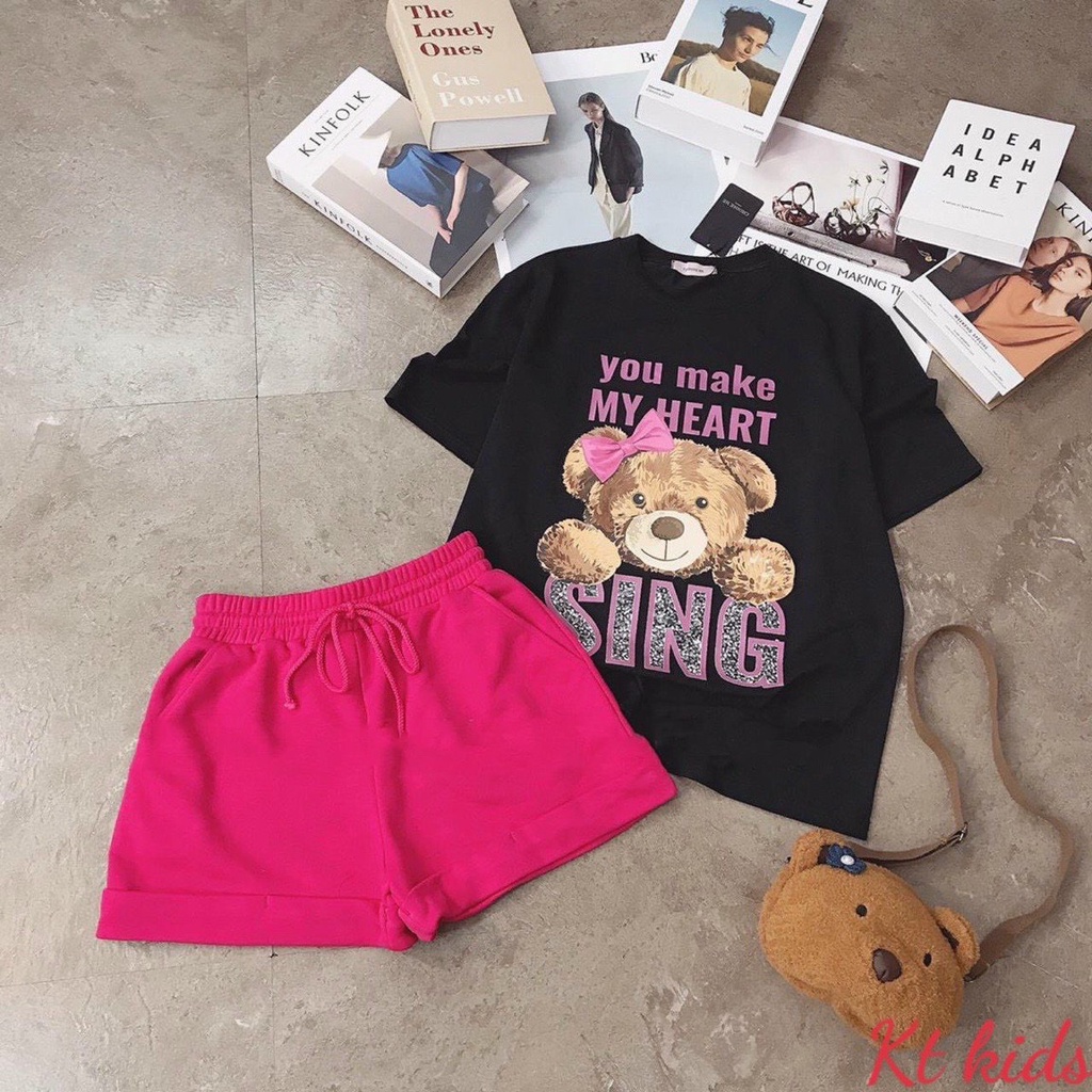 Bộ quần áo bé gái size đại hình chú gấu SING cho bé size 20-35kg