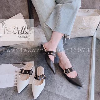 SỤC NỮ LOVIIECORNER- DÉP SỤC NỮ THỜI TRANG ĐẾ BỆT MŨI NHỌN - DÉP SỤC MŨI NHỌN ĐẾ BỆT - DÉP MŨI NHỌN ĐẾ BỆT MULES D201029
