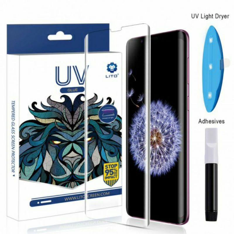 Kính cường lực Lito cao cấp UV Full màn hình công nghệ mới đèn UV samsung S9, S9PLUS